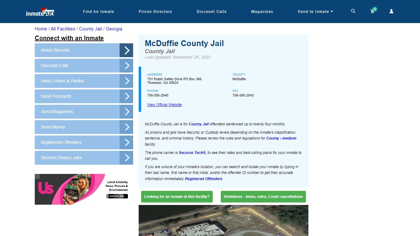 McDuffie County Jail - Inmate Locator - Thomson, GA