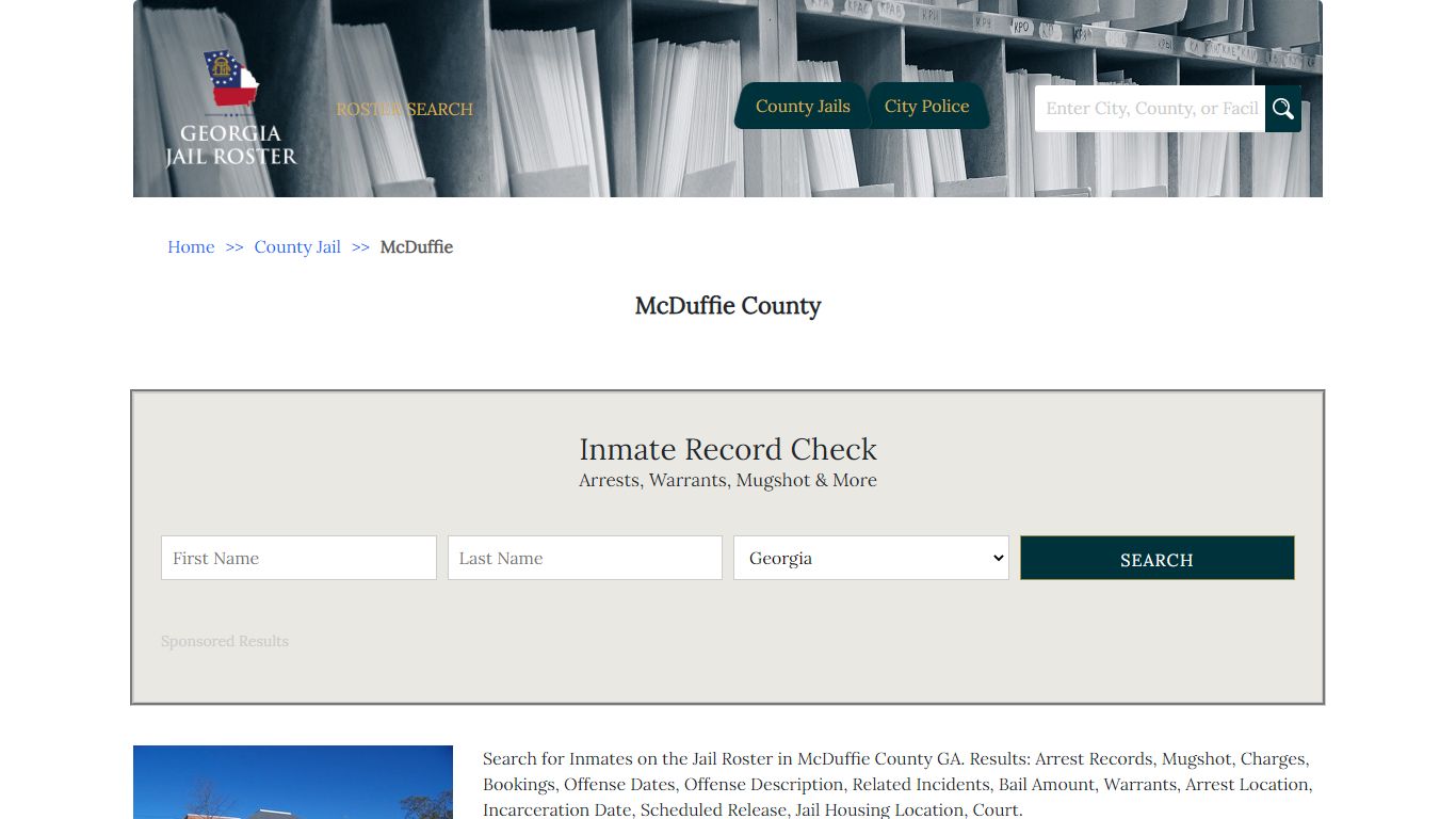 McDuffie County | Georgia Jail Inmate Search